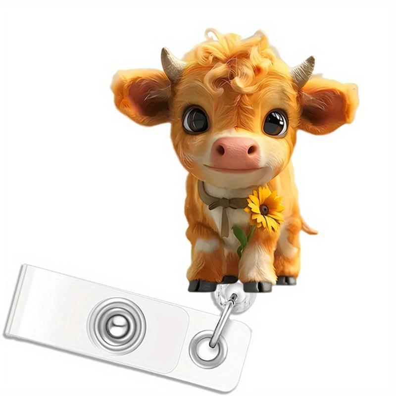 

Vibrant yak retractable badge scroll holder, ID clip for nurses, students, doctors, office staff - sturdy name tag card holder прозрачный