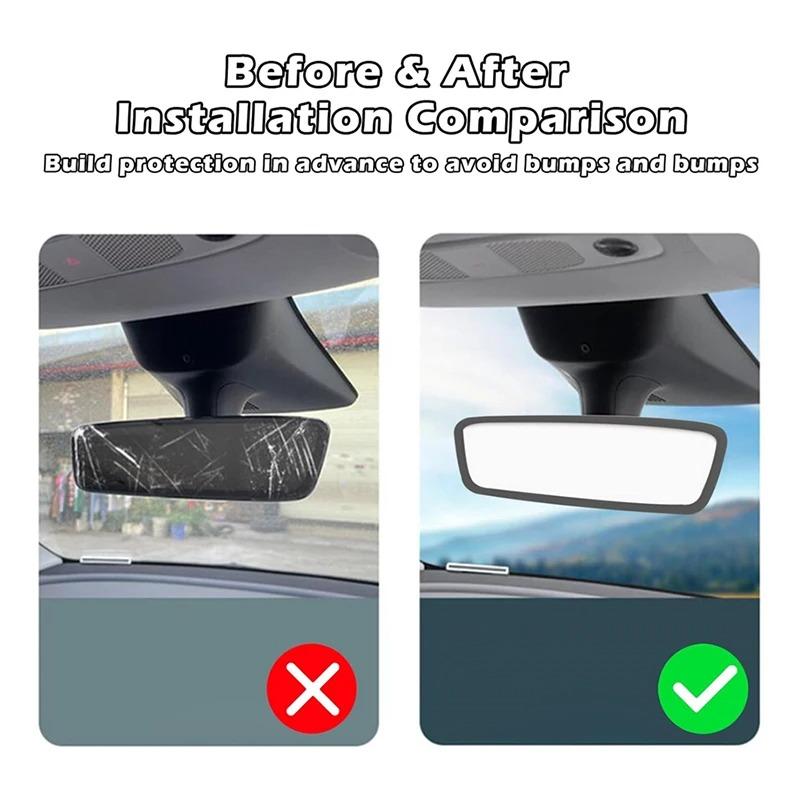 Silicone Rearview Mirror Protection Frame for Tesla Model Y Juniper Model 3 Highland 2025 Rearview Mirror Edge Protection Cover