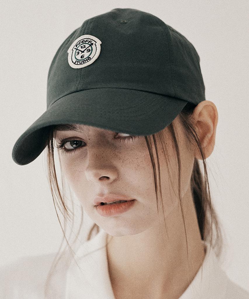 FFEFF STUDIO Washed Cotton Wappen Ball Cap (Dark Green)