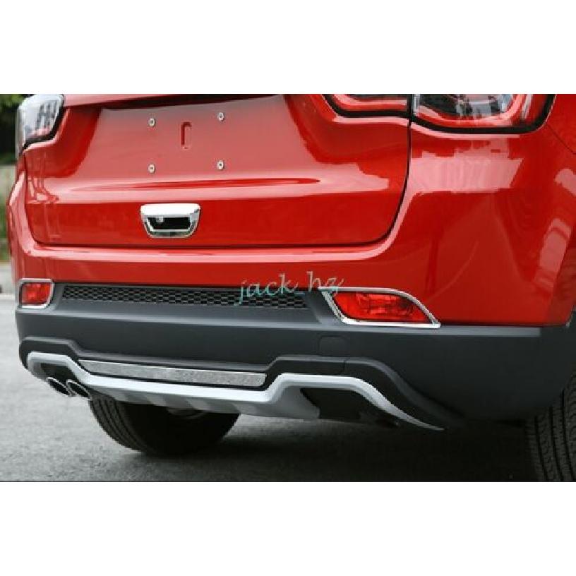 For Jeep Compass 2017- Chrome Rear Bumper Reflector Fog Light Lamp Cover