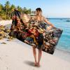 One Piece Printed Swim Towel, Portable Water Absorbent Towel for Beach Camping Daily Bathroom Use