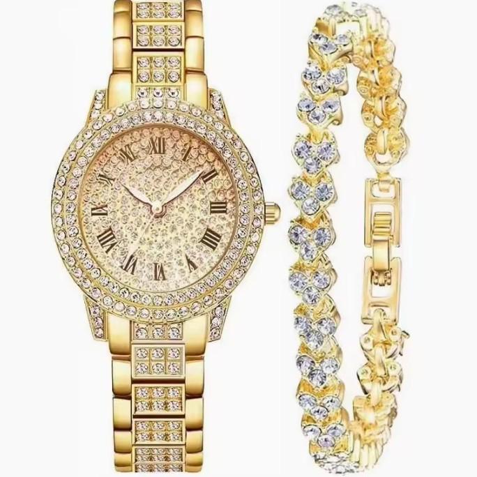 Cornucopia Watch Gypsy Women'S Watch Steel Belt Full Diamond Temperament Women'S Watch Strap Rhinestone Women'S Quartz Watch
