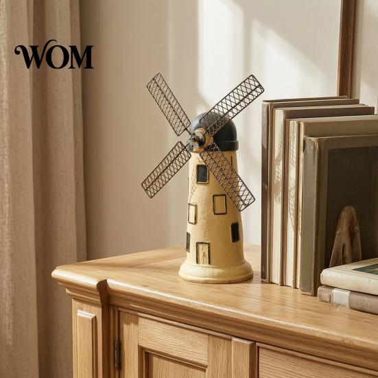 Retro European Windmill Dutch Ornaments, Mini Vintage Holland Statue, Resin Artwork, Ornament Classic Model, Rustic Desktop for Home Office