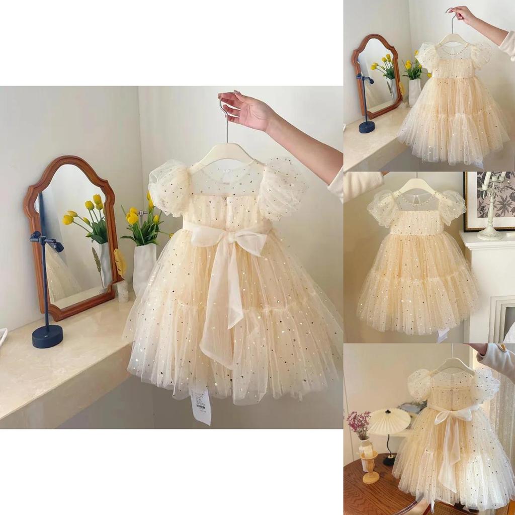 Girl Summer Dress With Tulle Fabric For Toddlers Kids Age 3 To 8 Years
