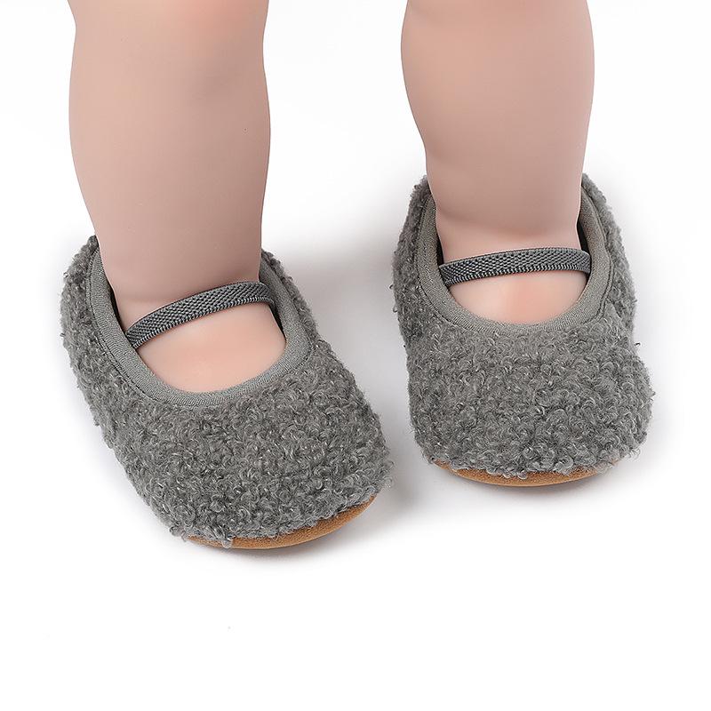 Warm Cotton Furry Baby Walking Shoes for 0-1 Year Olds - Indoor Autumn/Winter Wear