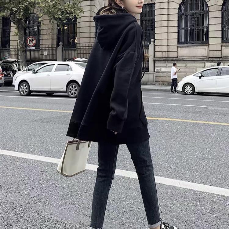 Women's Trendy Solid Color Drop Shoulder Hoodie - Casual, Warm, and Versatile Autumn/Winter Pullover Top