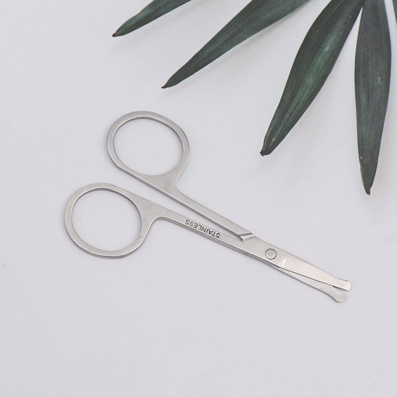 Edelstahl Rundkopf Sicherheitsschere Augenbrauen Make-up Schönheit Nasenhaartrimmer Schere Augenbrauen mit spitzem Kopf Werkzeug