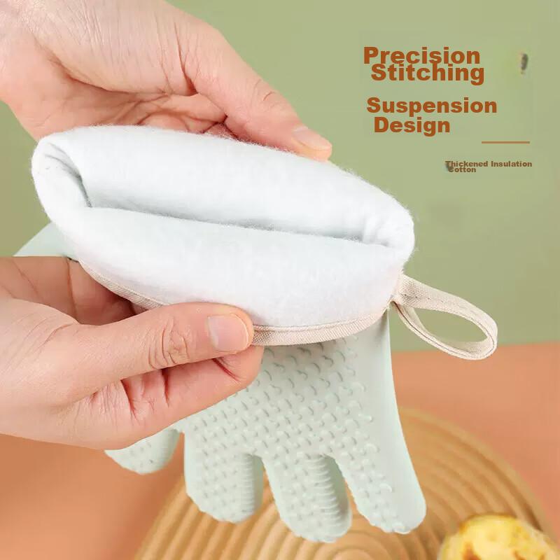 Jekero Five-Finger Thick Heat-Resistant Gloves, Insulated Anti-Scalding Gloves, for Kitchen, Microwave Oven, Baking, Oven-Specific, Thickened Non-Slip