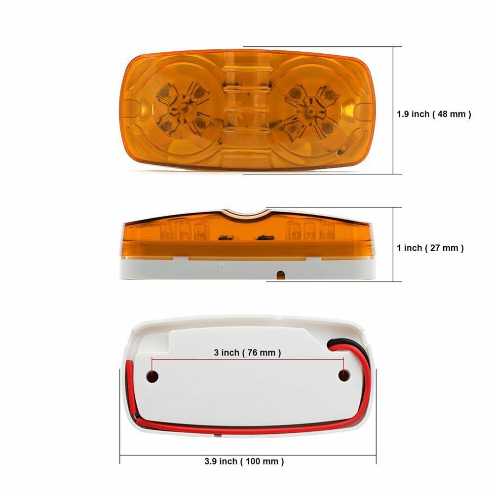 LED Truck Side Light Double Round Side Light 10LED Truck Signal Light Anti-tailgating Signal Lights Car Side Light 12/24V