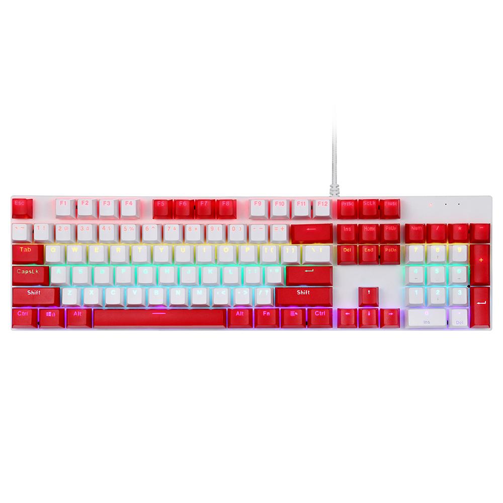 Y-FRUITFUL K135 104-Key RGB Mechanical Keyboard Gaming Office Waterproof Keyboard Blue Switches