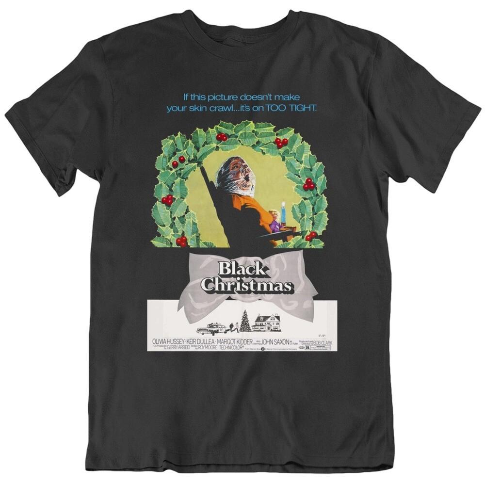 Retro 70's Horror Movie Black Christmas Movie Poster Fan T Shirt