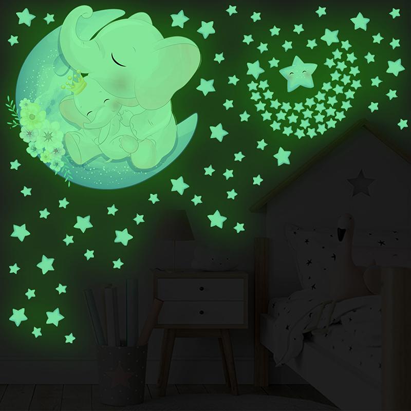 Night -Ray Animal Star Wall Sticker Background Wall Decoration Diy Fluorescent Stickers