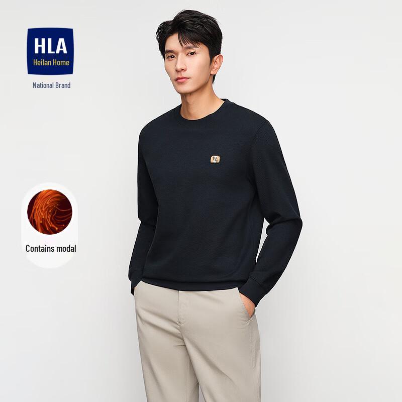 

HLA Men s Round Neck Jacquard Modal Long Sleeve T-Shirt 2XL
