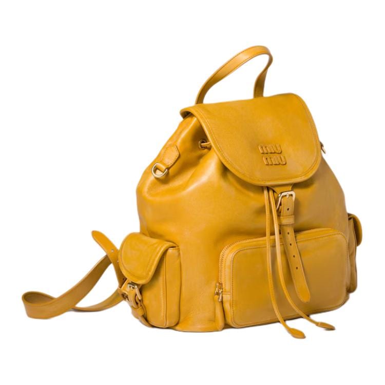 MIU MIU Leather Backpack Women's Whiskey Color 5BZ042_AF6P_F0R55_V_OOO