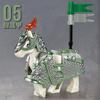 MOC Medieval Military Iron Armored War Horse Building Blocks Castle Knights Army Soldier Figures Flag Weapon Bricks Toys Boys