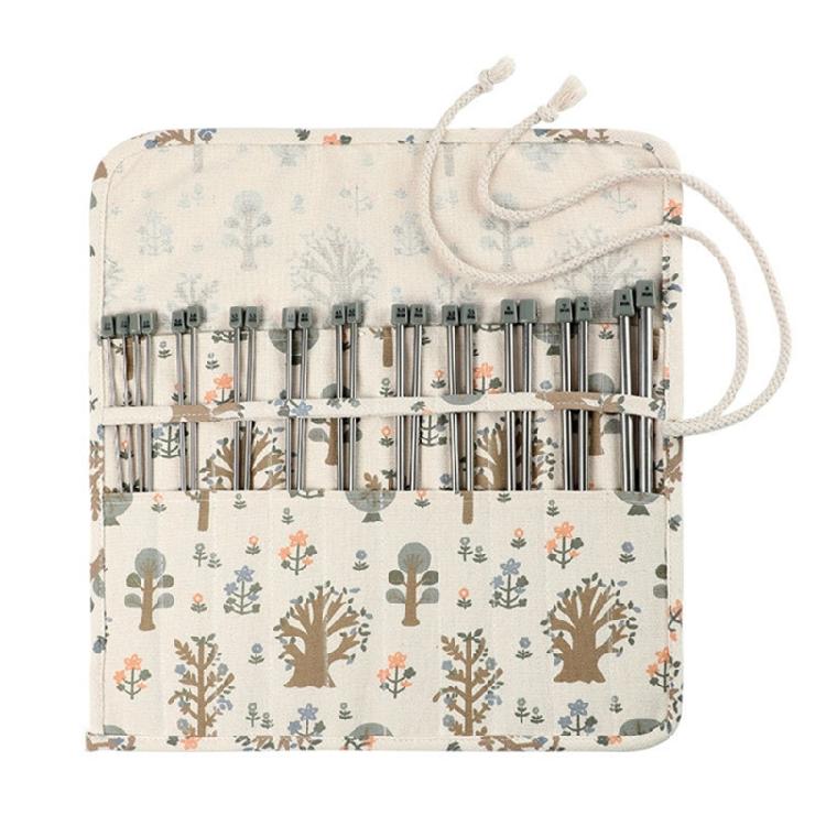 22Pcs Stainless Steel Single Pointed Knitting Needle 25.0cm Long Straight Single Pointed Knitting Needle with Bag