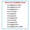 22mm Sports Silicone Watch Strap For TicWatch Pro 3 Ultra GPS GTX Band Bracelet Belt For TicWatch GTH 2 Replacement Watchband