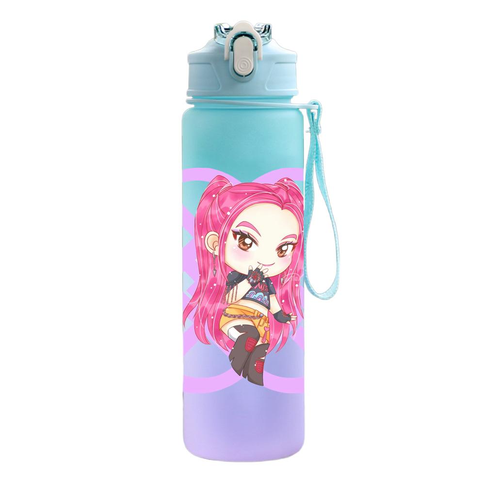 750Ml Water Bottle Cartoon K-Pop Demon Hunters Printed Large Capacity Drinking Cup Portable Outdoor Sports Water Cup Children Kid Gift