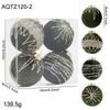 8CM Velvet Wrapped Christmas Ornament Ball with Gold Powder 