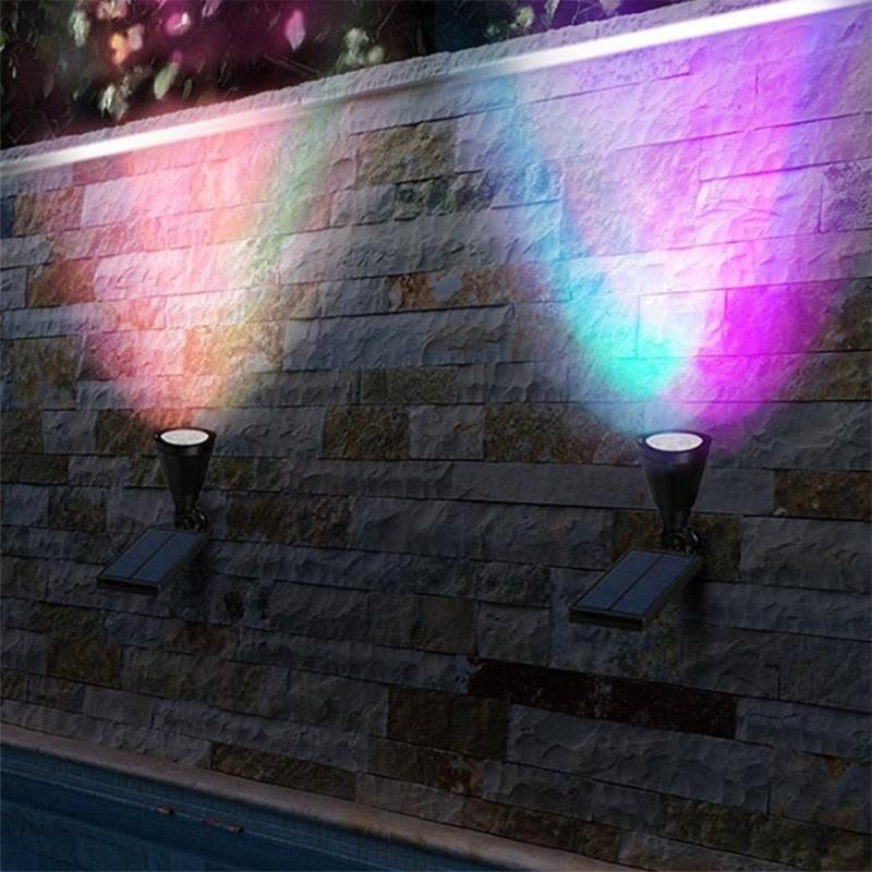 Led Solar Spotlight 7 Color Changing 180 Degree Adjustable Outdoor Garden Landscape Decorative Light