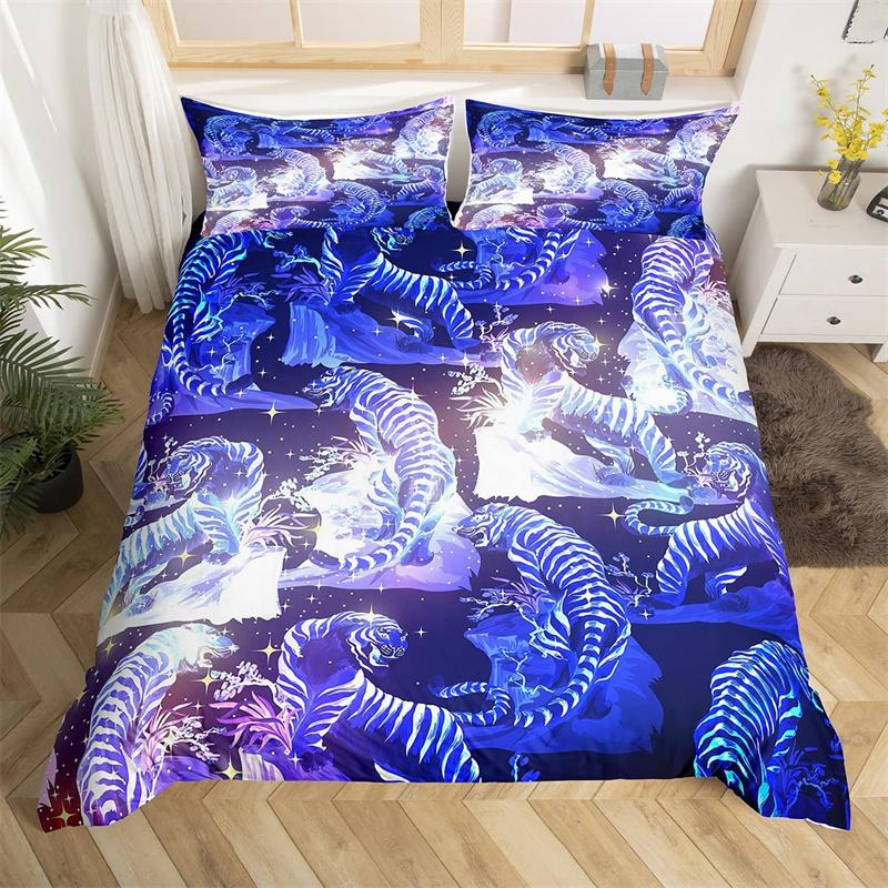 

Raccoon Bedding Set Cute Cartoon Animal Duvet Cover Set Universe Galaxy Comforter Cover Polyester Red Starry Sky Bedspread Cover EU Single(135x200cm)