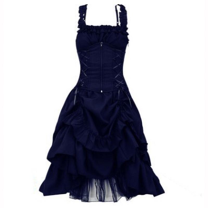 Lolita Gothic Slim Slimming Irregular Strap Waist Dress Tube Skirt