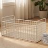 1-Tier Metal Desktop Bookshelf with Grid Panel Sturdy for Study Areas