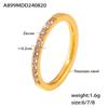 18K Gold Plated Titanium Steel Geometric Zircon Ring - European & American Style