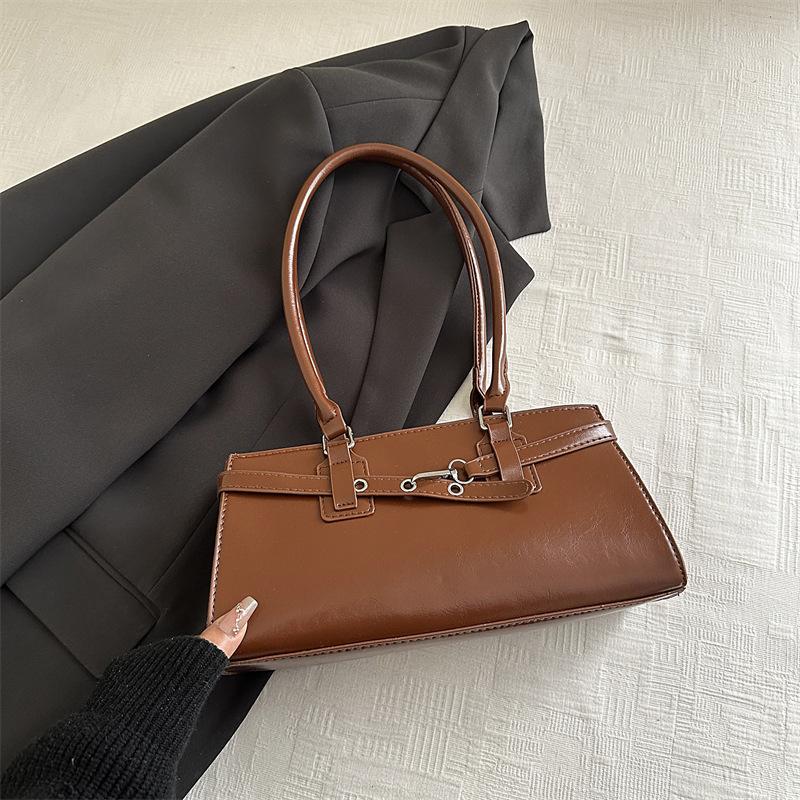 Retro Umhängetasche mit großem Fassungsvermögen für Damen, neue Herbst- und Winter-Schultertasche, Nischendesign, tragbare Pendlertasche