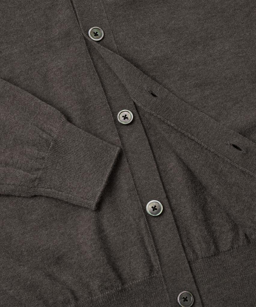 Branded [Superior] Essential Superfine V-Neck Cardigan [Taupe Brown]
