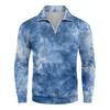 Men's Loose Casual 1/4 Zip Sweatshirt Fashion Printed Long Sleeve Top With Pockets