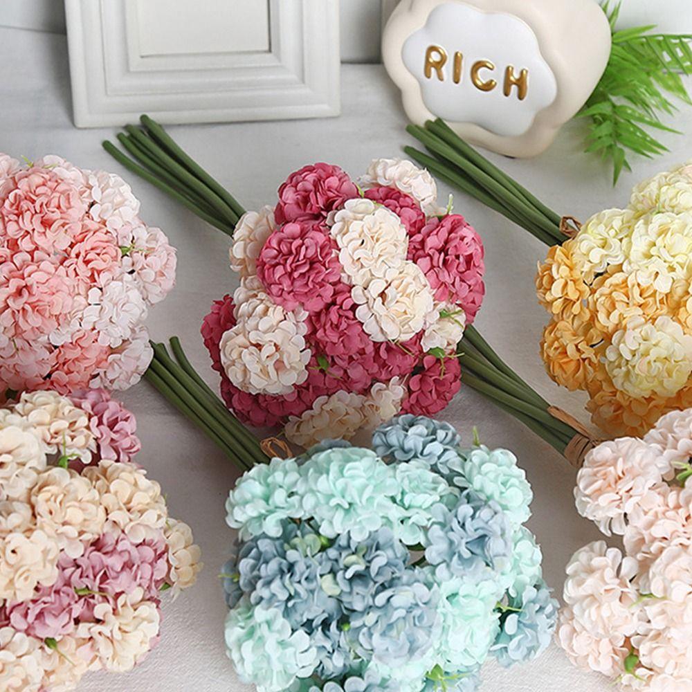 27 Heads Hydrangea Artificial Flowers Multicolor DIY Accessories Fake Flower Silk Petals Photo Props Bridal Bouquet