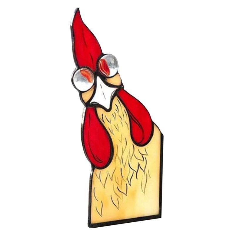 Funny Window Corner Decor - Peeping Rooster, Funny Rooster Stained Bird Window Corner Decor, Rooster Yard Decor