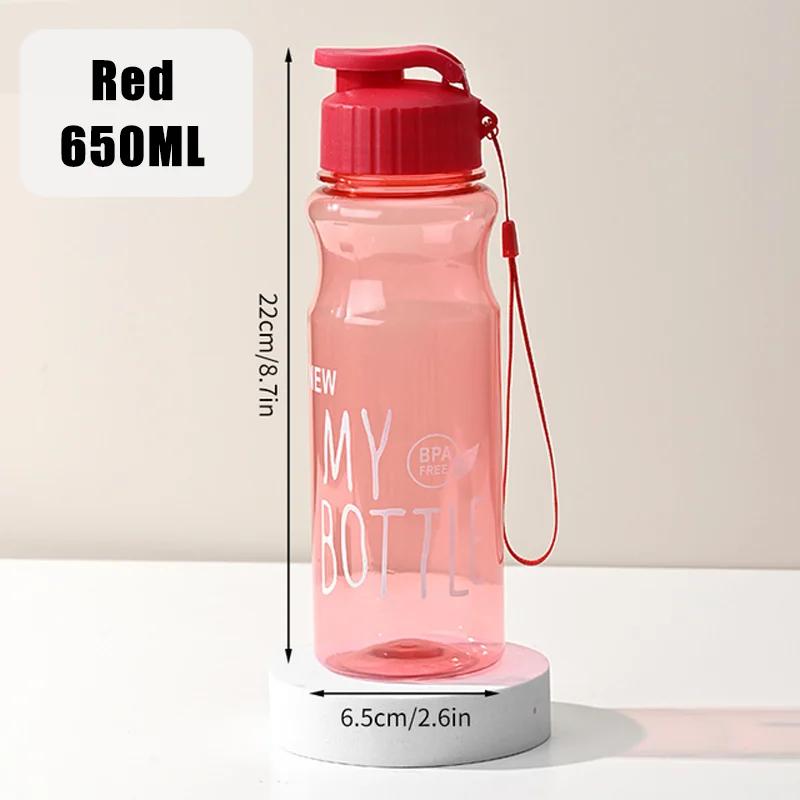 Transparent Water Bottle Portable Sport Cup for Drinking Kitchen Tools 550ML Water Bottle For School Gym Travel Girl Boy