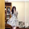 Summer 2024 Floral French Square Neck Puff Sleeve Dress - Women's Short Skirt Trend