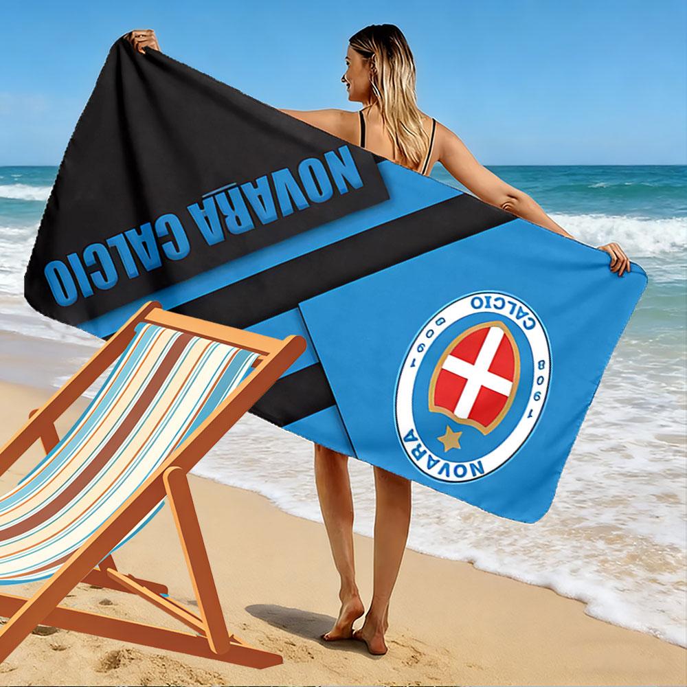 Giant Beach Blanket with Novara Calcio Italian Football Badge, Quick Dry Microfiber, Soft Portable, for Beach Pool Travel