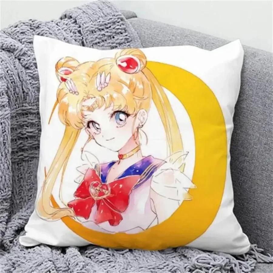 Anime Cartoon Sailor Moon Print Cushion Cover Sofa Home Decor Pillowcase