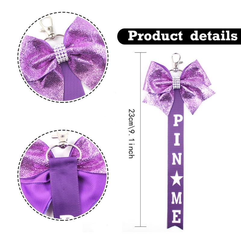 Pack of 10 Butterfly Bows Streamer Keychains Colorful Bowknot Ribbon Keyring Colorful Key Chain Gift for Cheerleaders