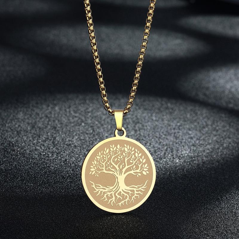 Buy New Classic Viking Stainless Steel Medal Tree of Life Pendant Necklaces for Men's and Women