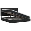 Storage Bed with Mattress Black 200 X 200 Cm Fabric