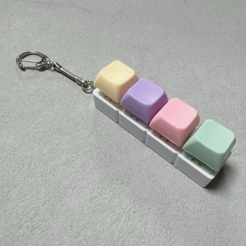 

New 4 Keys Finger Keyboard Key Button Stress Relief Decompression Gadget Keycap Fidget Keychain Adult