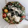 Schnauzer-Muster, automatischer Regenschirm, tragbares und faltbares Design, 8 Schirmrippen, ein Weihnachts- oder Geburtstagsgeschenk.