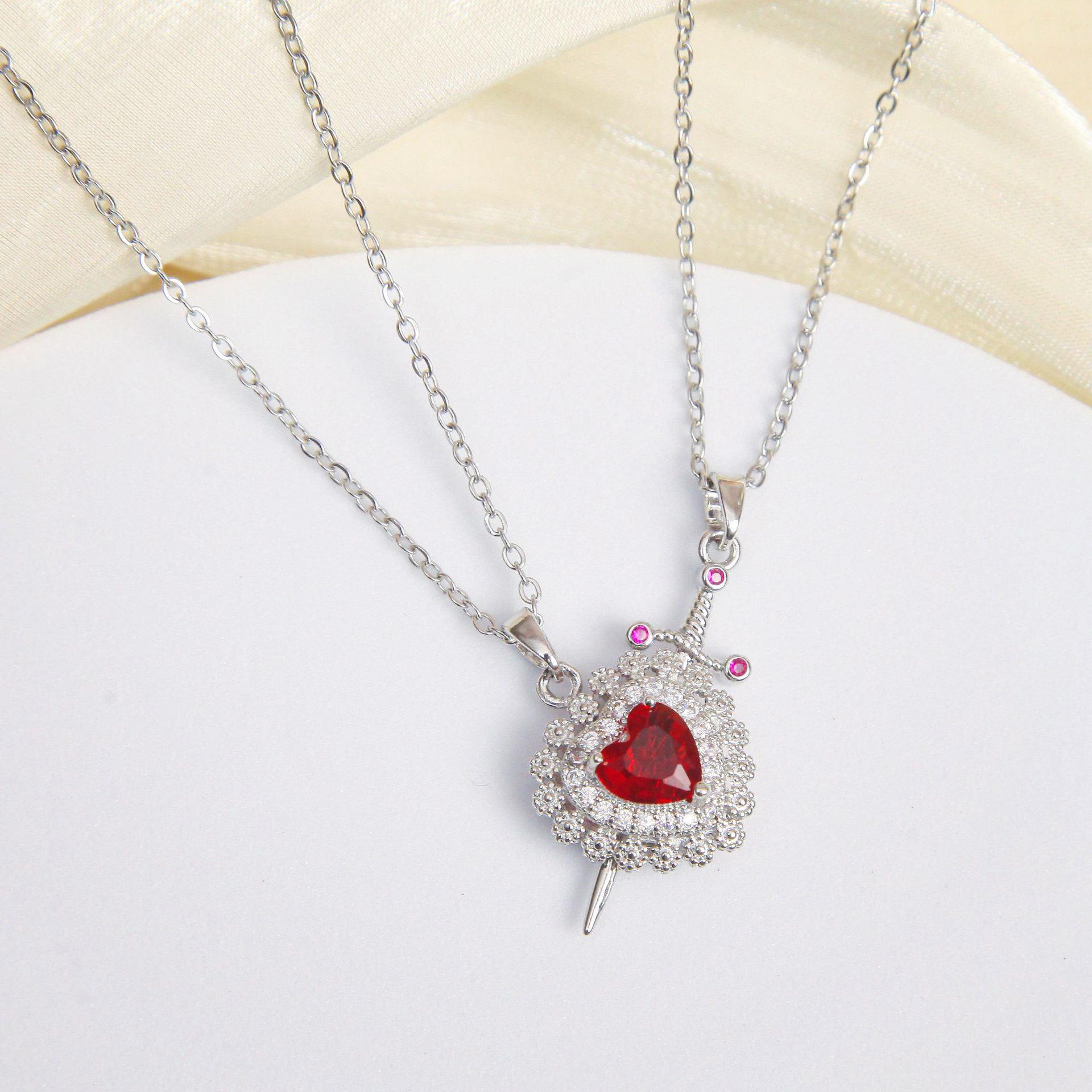 Женское модное красное ожерелье-сердце с подвеской-стрелой на День святого Валентина