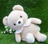 Take Off Baby Bear Drop Retro Pastel Colored Bear with Cute Flower Embroidery On Collar M Beige