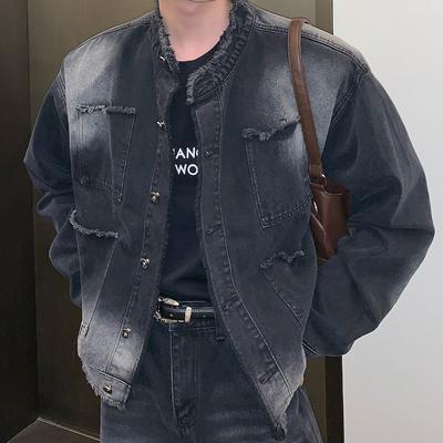 Herren Frühling und Herbst Locker Lässige Jeansjacke Jugend Langärmelige Bequeme Jacke