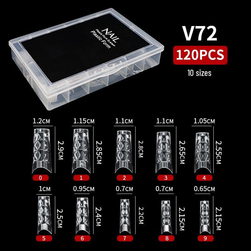 120-Piece Transparent Paperless Nail Art Holder for UV Gel Extension