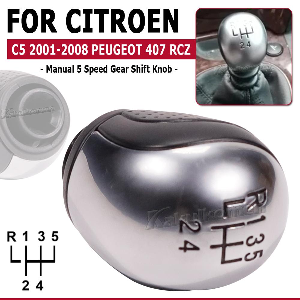 For Citroen C5 2001-2008 Peugeot 407 RCZ Auto Accessories Manual 5 6 Speed Brand New Gear Stick Shift Knob Car Shifter Lever