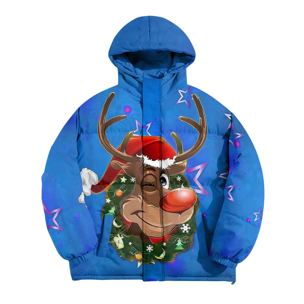 Men's Oversized Casual Down Jacket With Long Sleeves And Hood