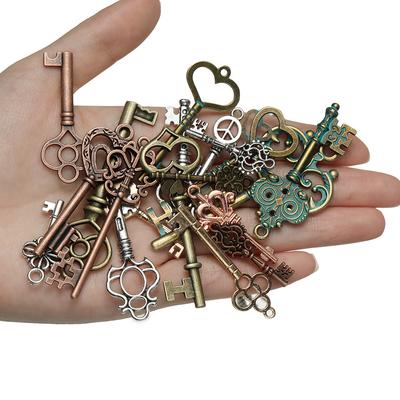 20g Vintage Metal Mixed Keys Charms Key Pendants Naszyjnik DIY Dekoracja Retro Handmade Crafts Biżuteria Akcesoria Stop cynku