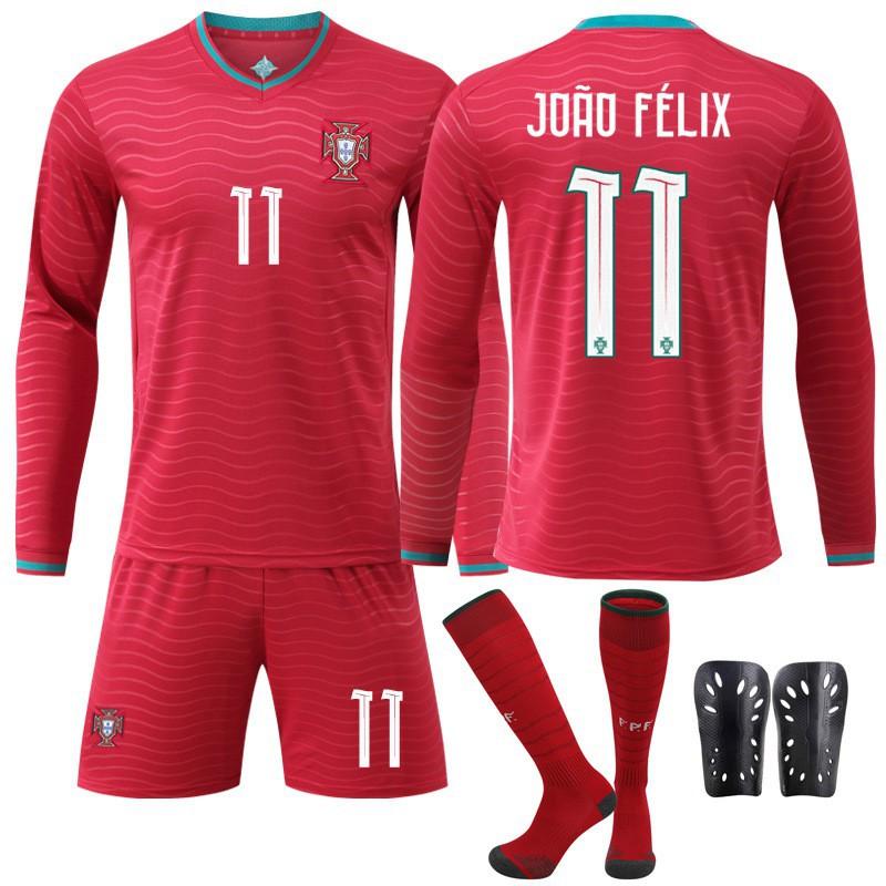 Long-sleeved Football Uniform No. 7 C Ronaldo Jersey Set 8B Fee Sports Team Portugal World Cup